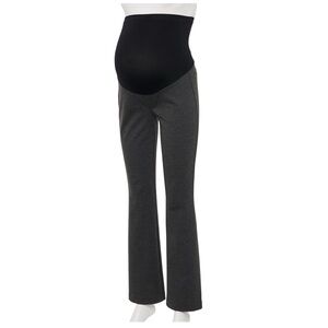 NWT Sonoma Maternity Full Belly Panel Boot-Leg Ponte Pants Gray Size S